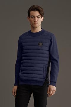 Chamarras Canada Goose Hombre Mexico - HyBridge Prendas De Punto Black Label Azul Marino HX3264578